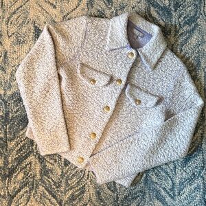 J. Crew Lavender Knit Lady Jacket with Gold Buttons